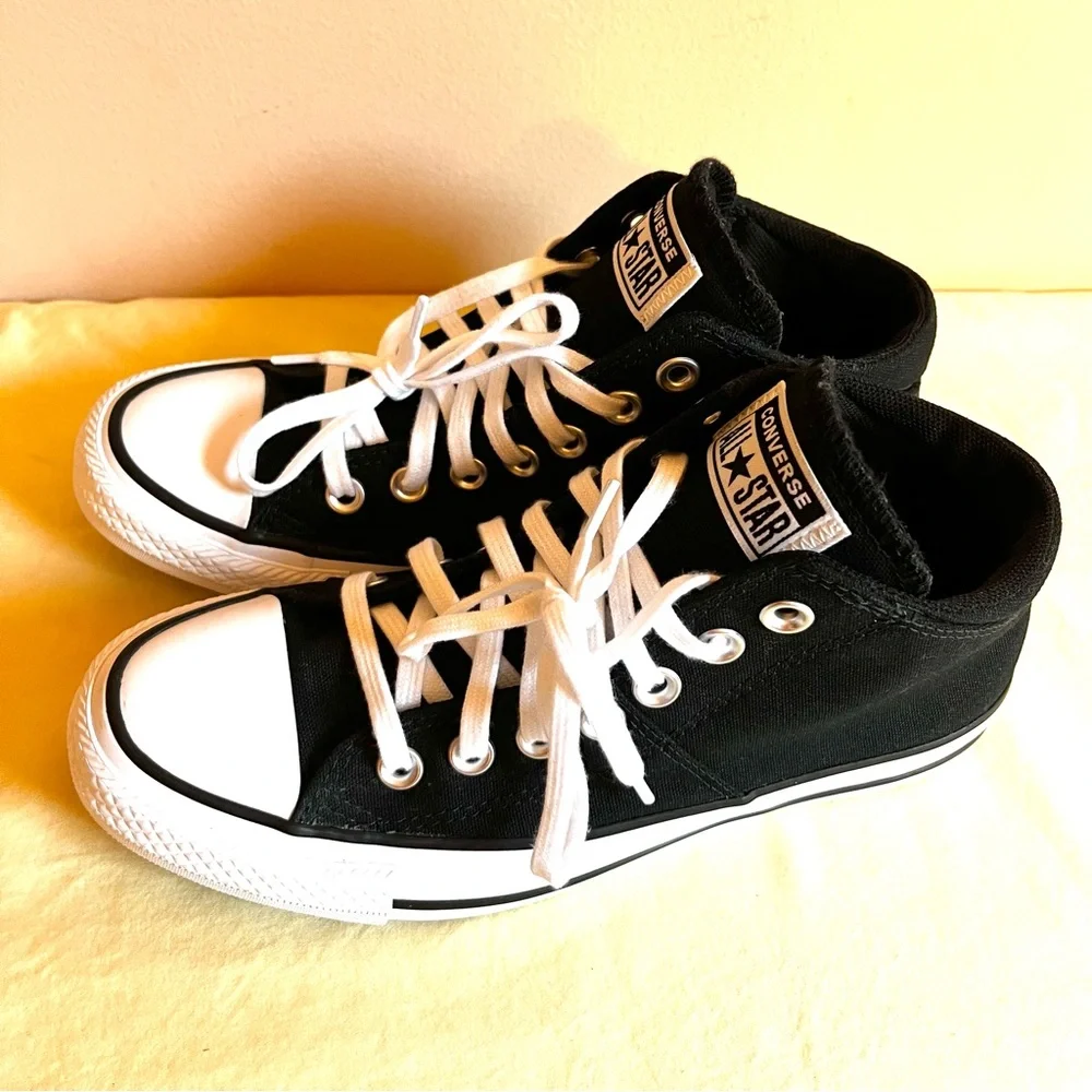 NWOT Converse Black Canvas High-Tops Sneakers, Chuck Taylor, Size 7, Retro - Picture 2 of 10